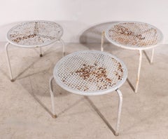 4 Pc Set Vintage Modernist Garden Patio Poolside Tables Made in Italy by EMU