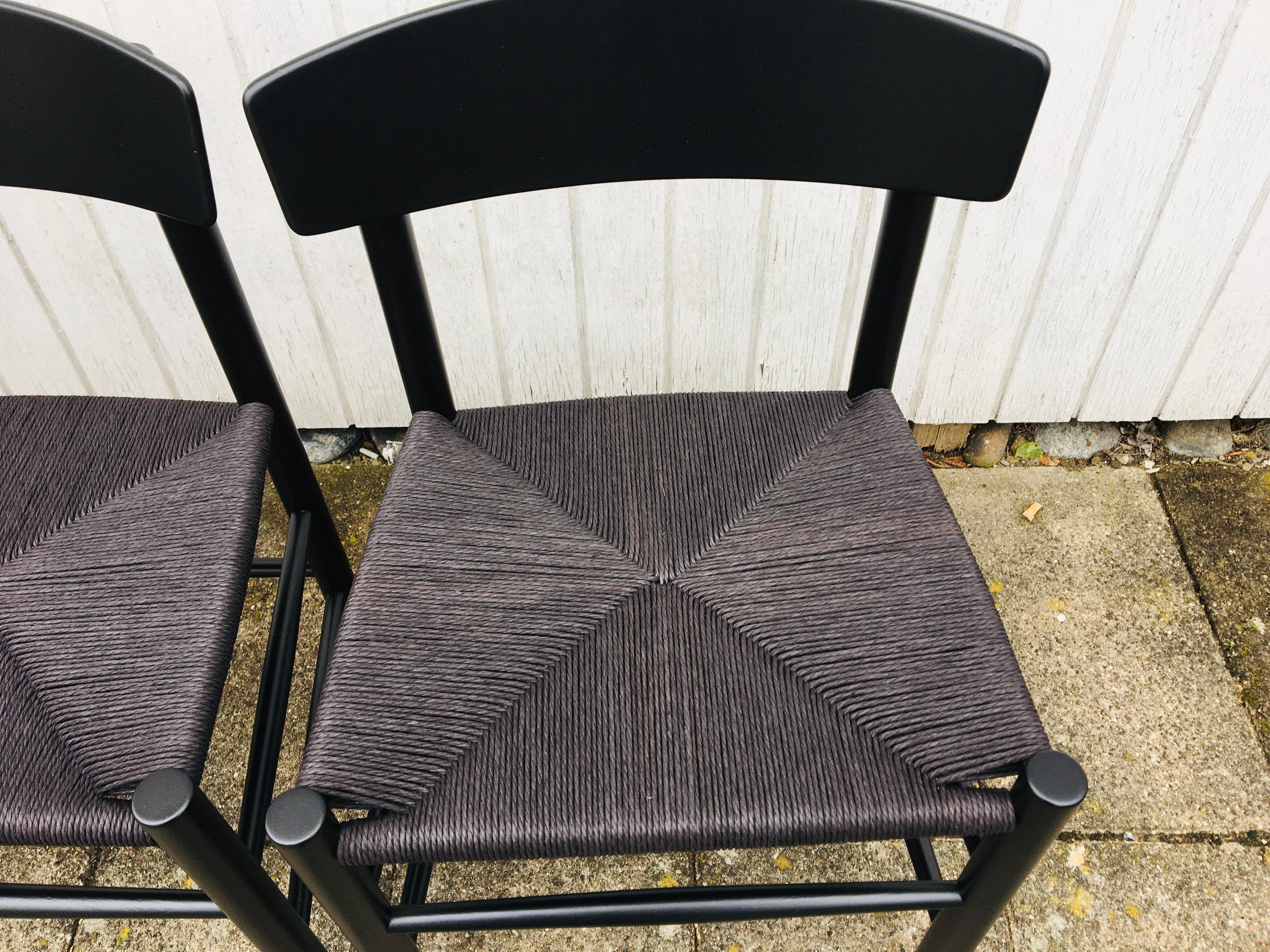 4 Pieces Borge Mogensen J39 Dining Chair, Black Lacquer 2