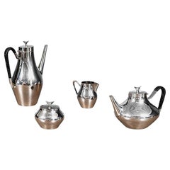 4 pcs. Mid-Century Danish Modern Reed & Barton Model 1720 Coffee/Tea Set