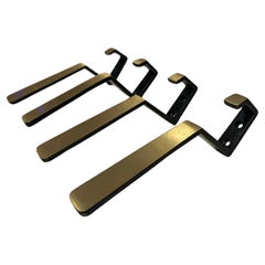 4 Pcs. Wall Hooks, Brass Blackened, Herta Baller