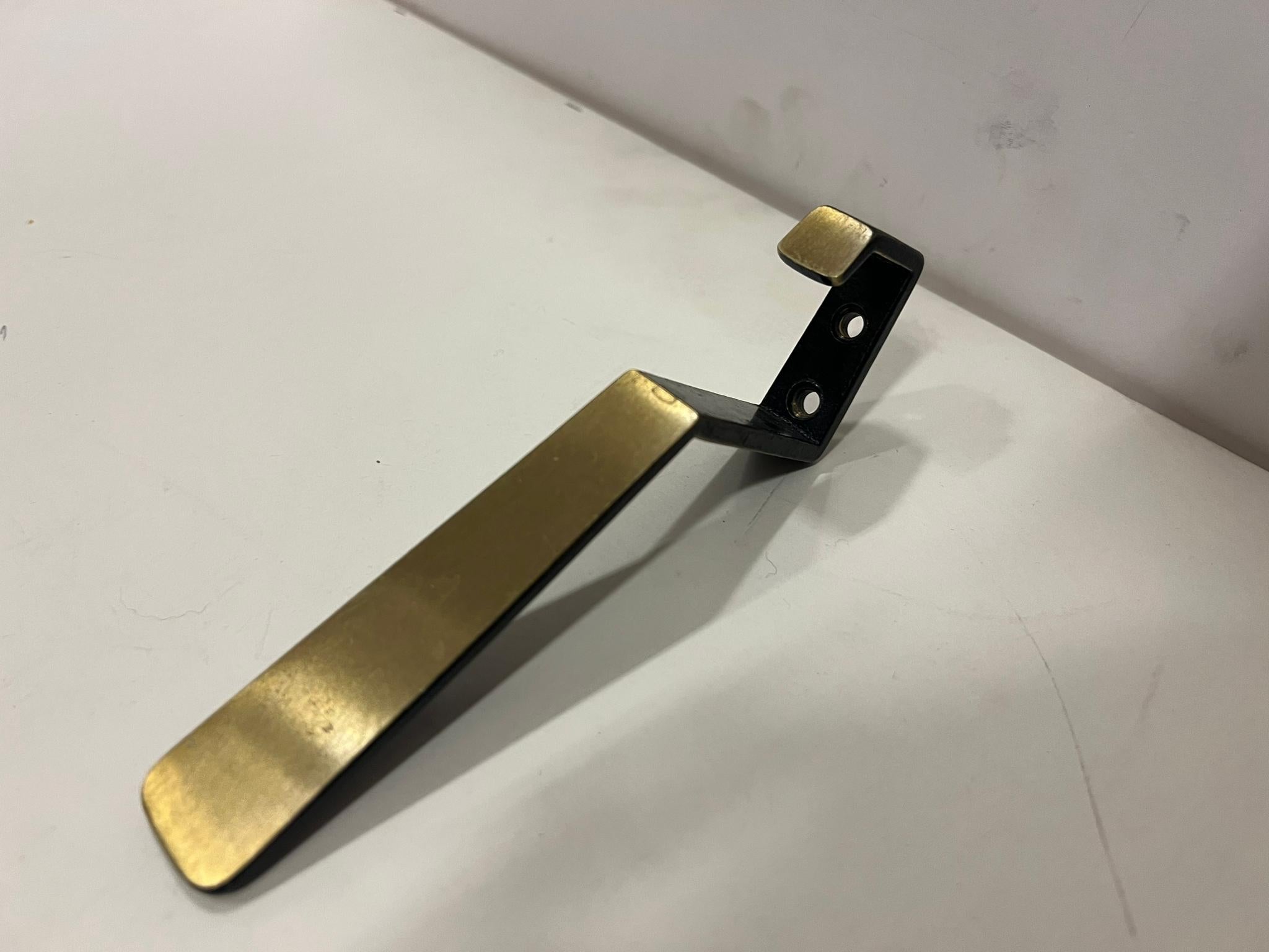 4 Stk. Wandhaken, Messing geschwärzt, Herta Baller im Angebot 1