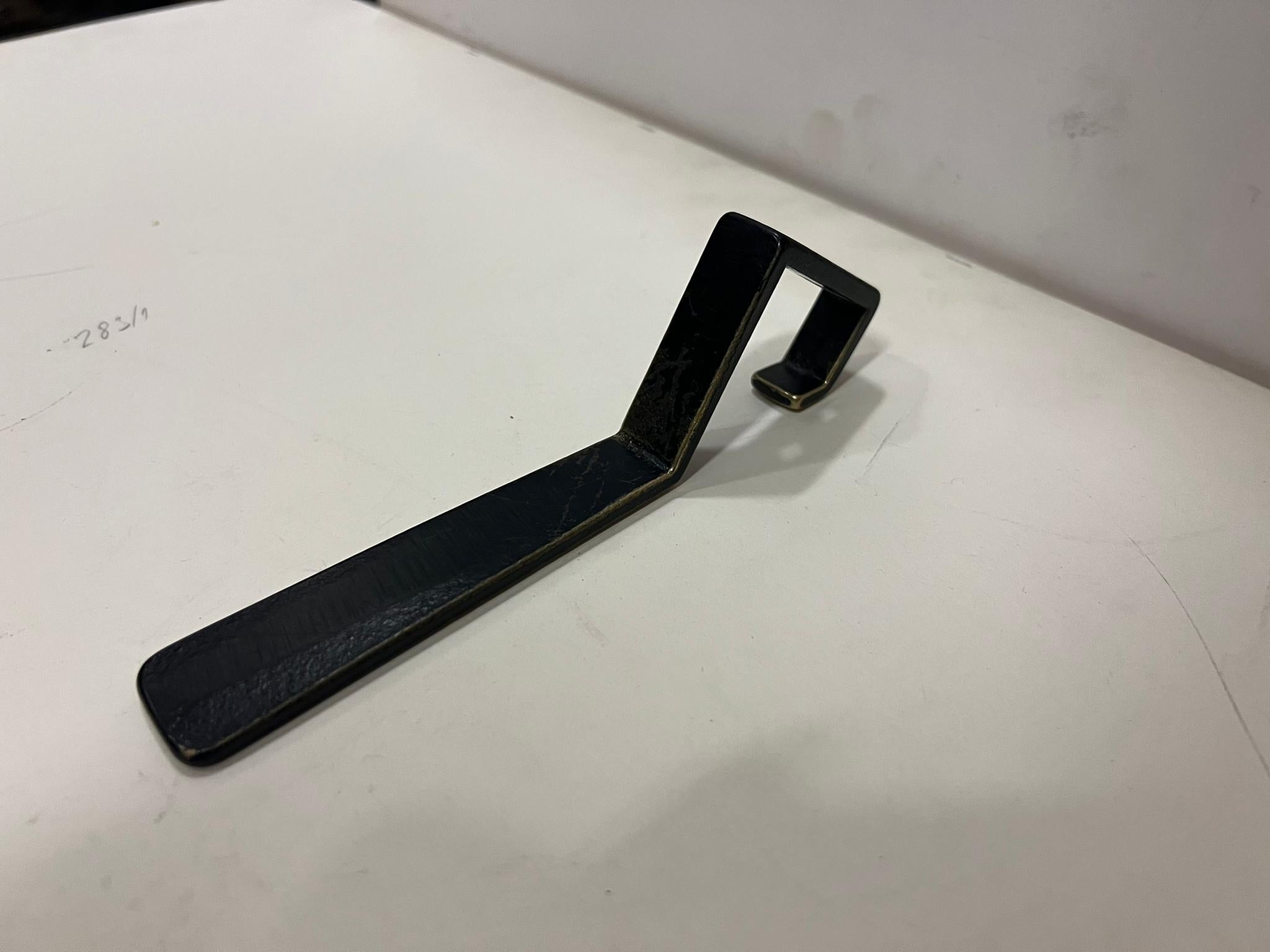 4 Stk. Wandhaken, Messing geschwärzt, Herta Baller im Angebot 2