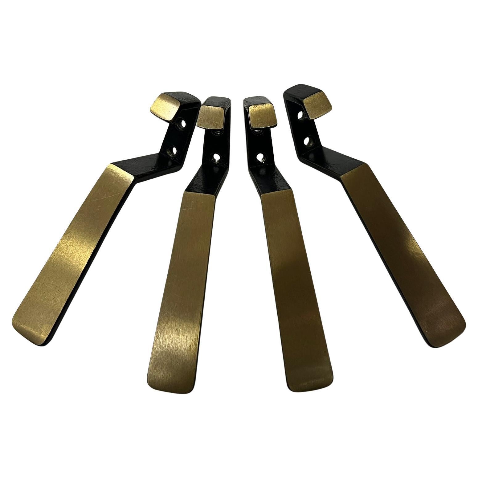 4 Stk. Wandhaken, Messing geschwärzt, Herta Baller im Angebot