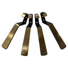 4 Pcs. Wall Hooks, Brass Blackened, Herta Baller