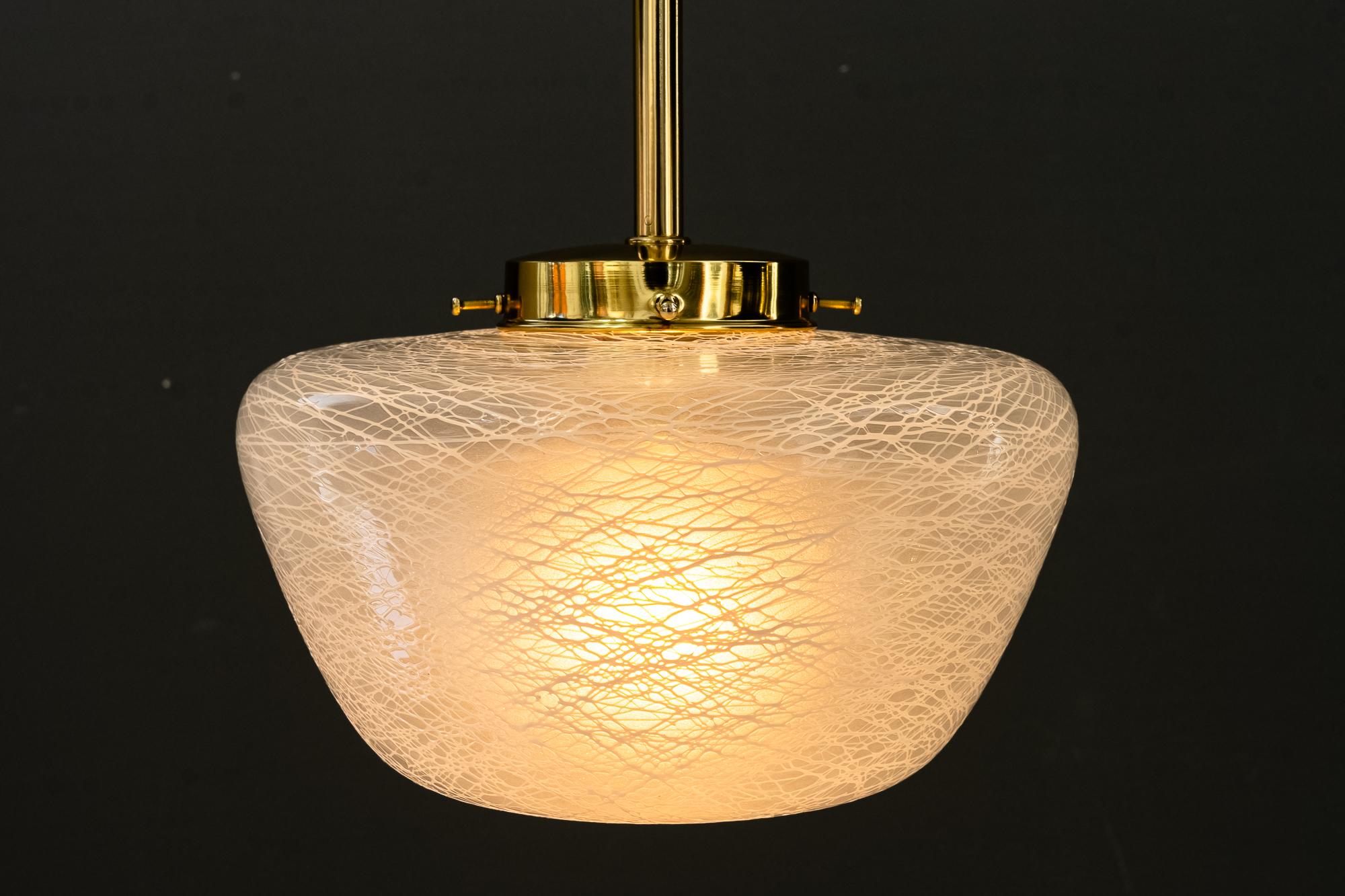4 pendants with glass shades vienna around 1950s For Sale 5