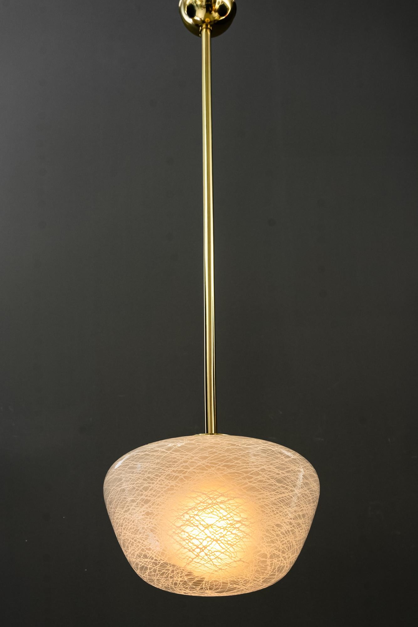 4 pendants with glass shades vienna around 1950s For Sale 7