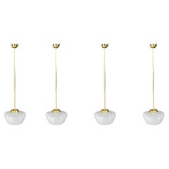 4 pendants with glass shades vienna around 1950s