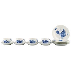 4 Person Coffee Service Royal Copenhagen Blue Flower Curved