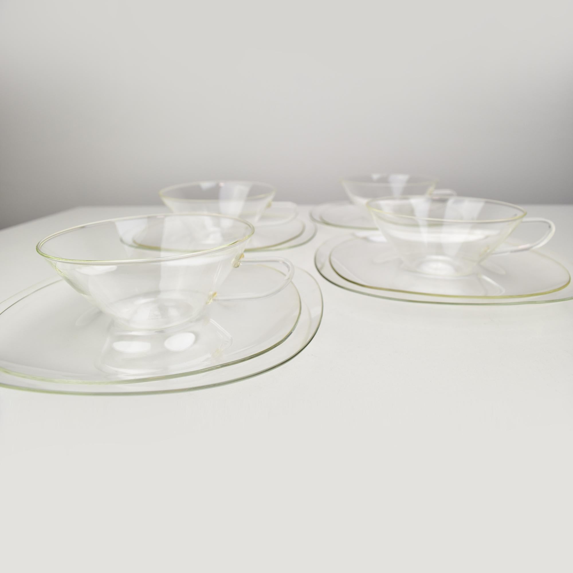 4 Personen Tee-Set 13 Teile Design Heinrich Loffelhardt für Jenaer Glas im Angebot 2