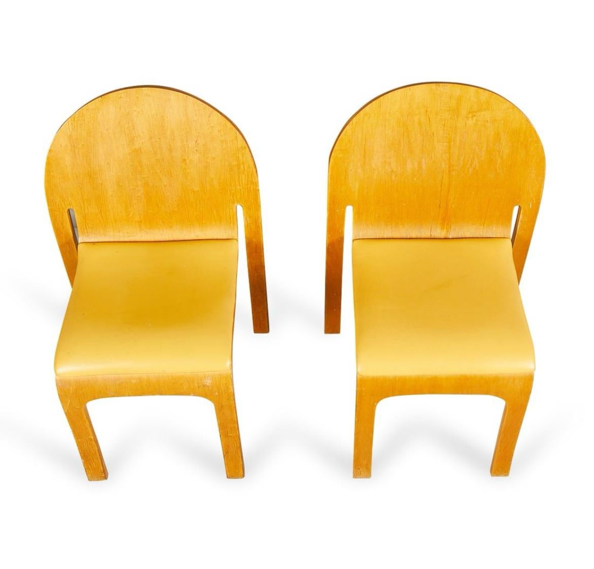 Mid-Century Modern 4 chaises en bois courbé Peter Danko Design mi-siècle moderne en vente