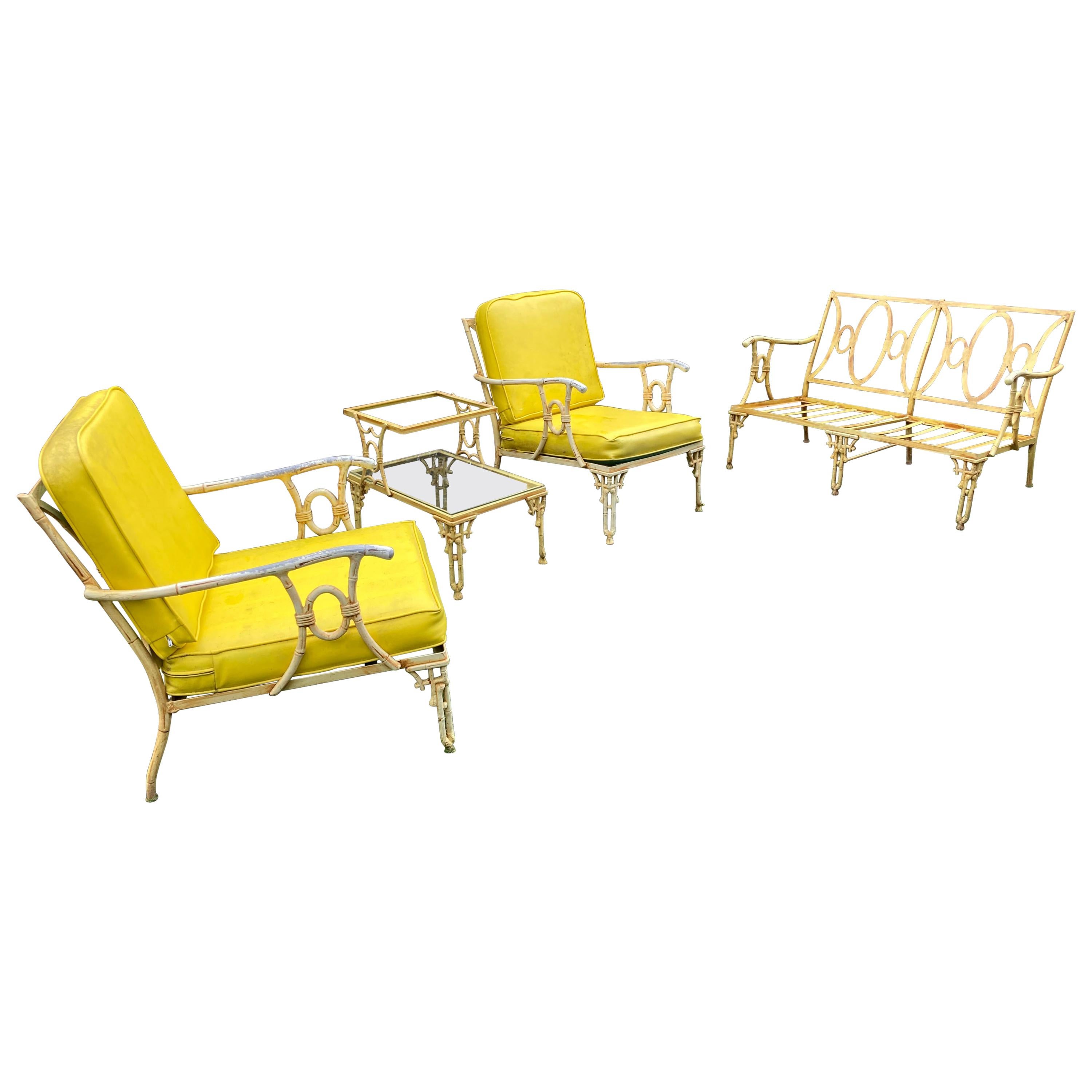 Faux Bamboo Garden Settee at 1stDibs
