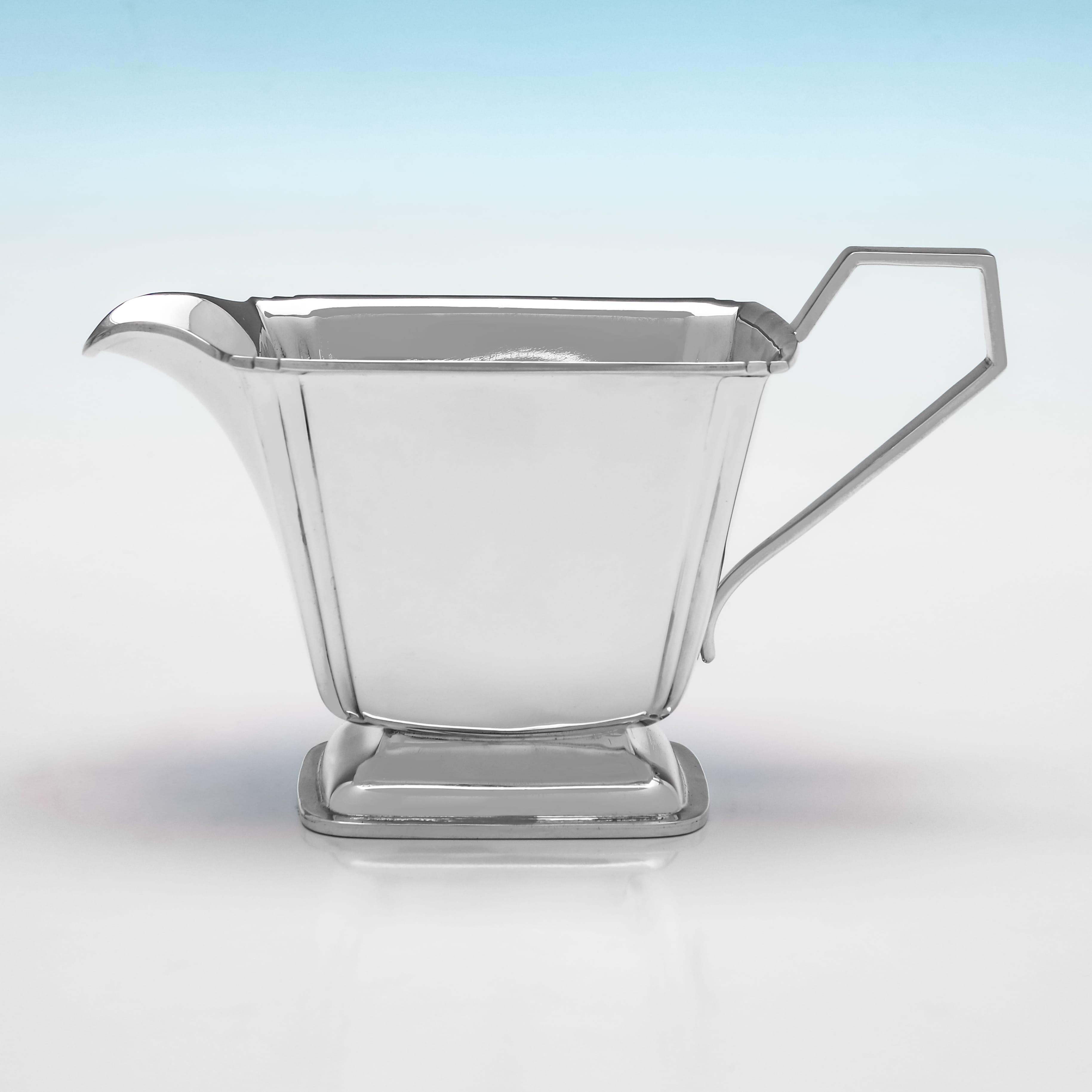 Argent sterling Service à thé art déco en argent massif 4 pièces - Hallmarké en 1937 en vente