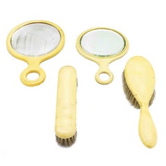 4-Piece English Victorian Brush and Mirror Set