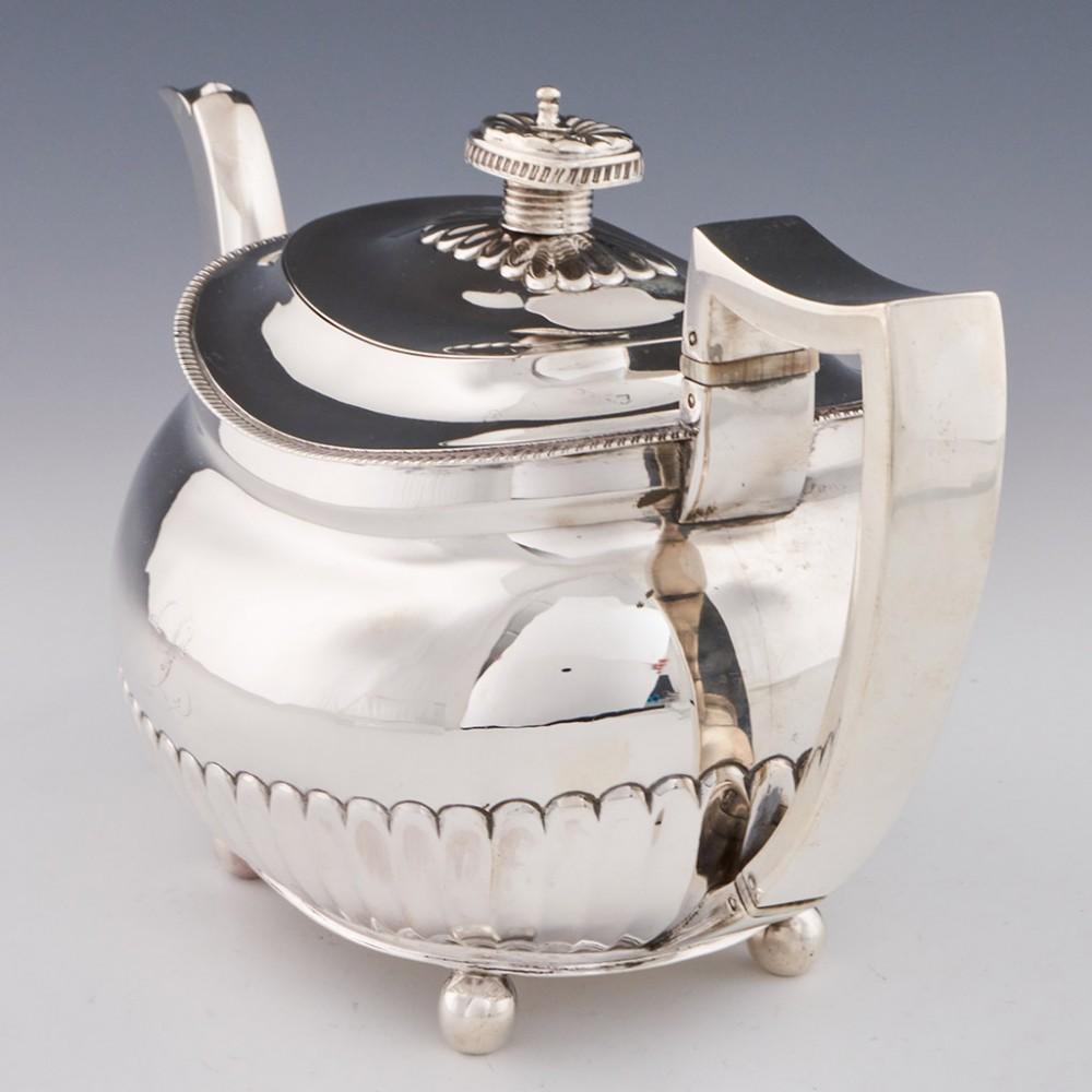 4 Piece George III Sterling Silver Tea and Coffee Service London, 1809 For Sale 6