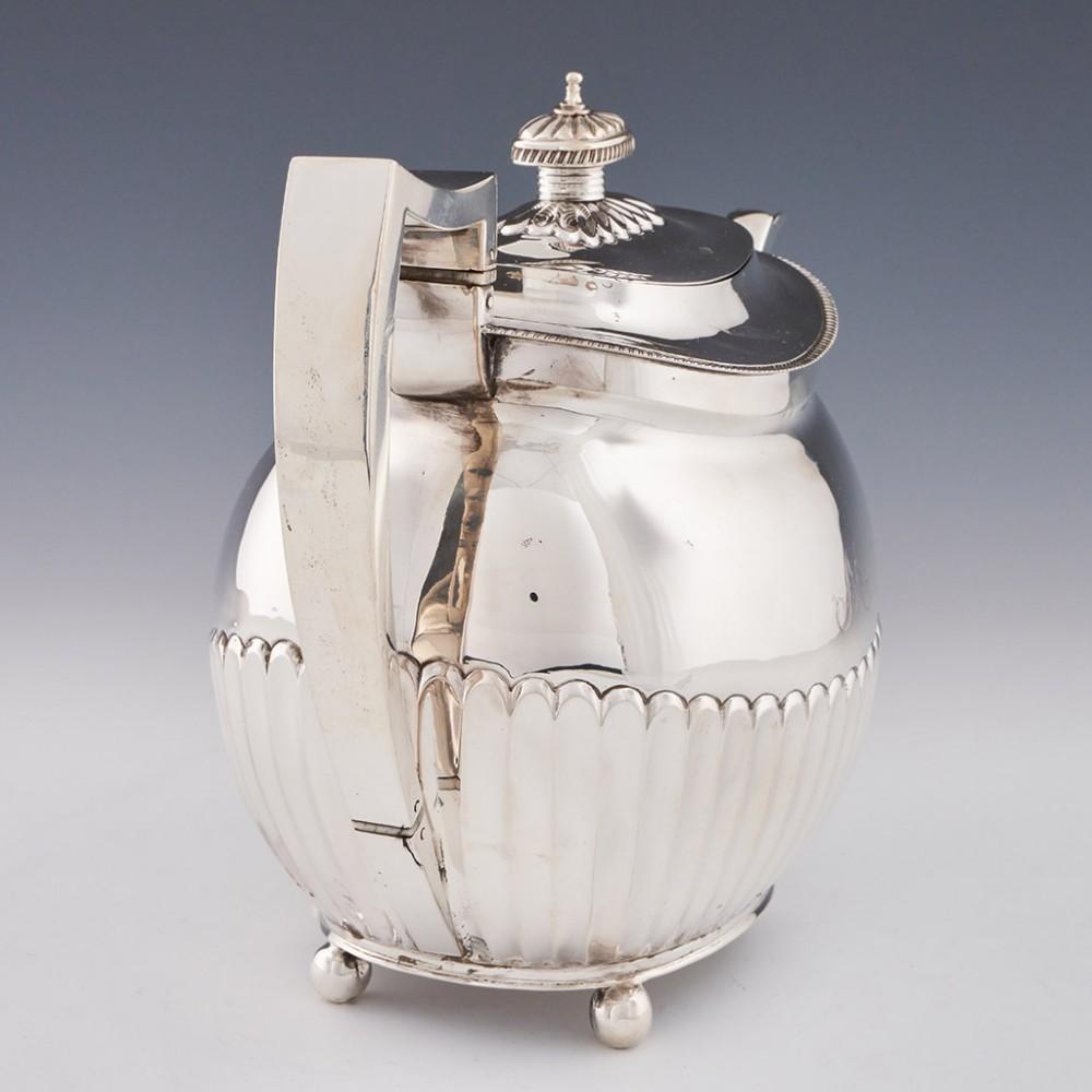 19th Century 4 Piece George III Sterling Silver Tea and Coffee Service London, 1809 For Sale