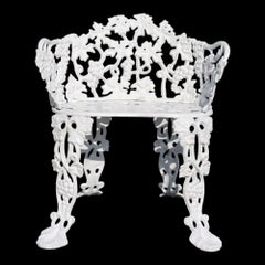 4-Piece Grape & Leaf Cast Iron Garden Set With 3 Chairs & Setee c1900