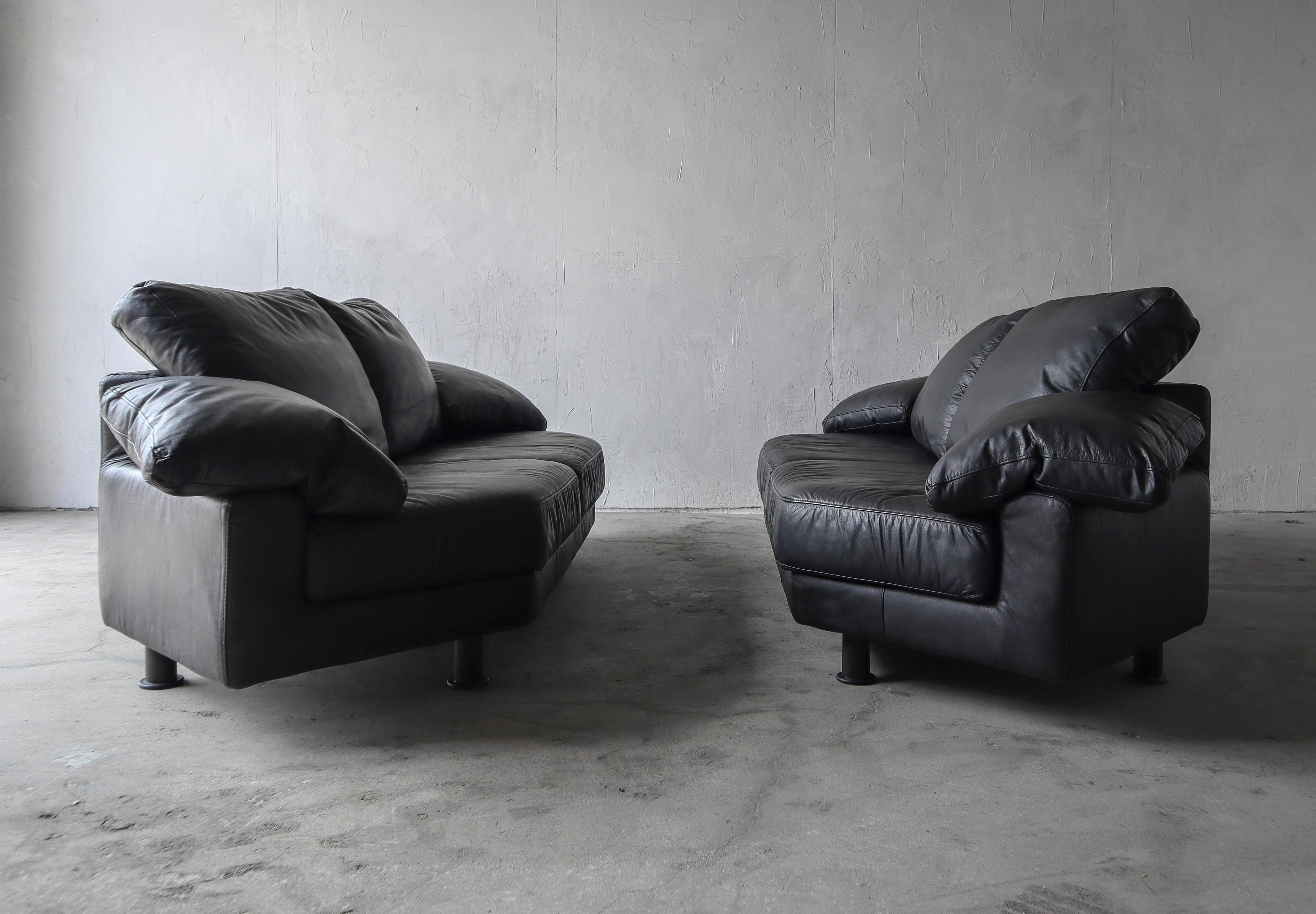 Leather 4 Piece Postmodern Italian Modular Sectional Sofa