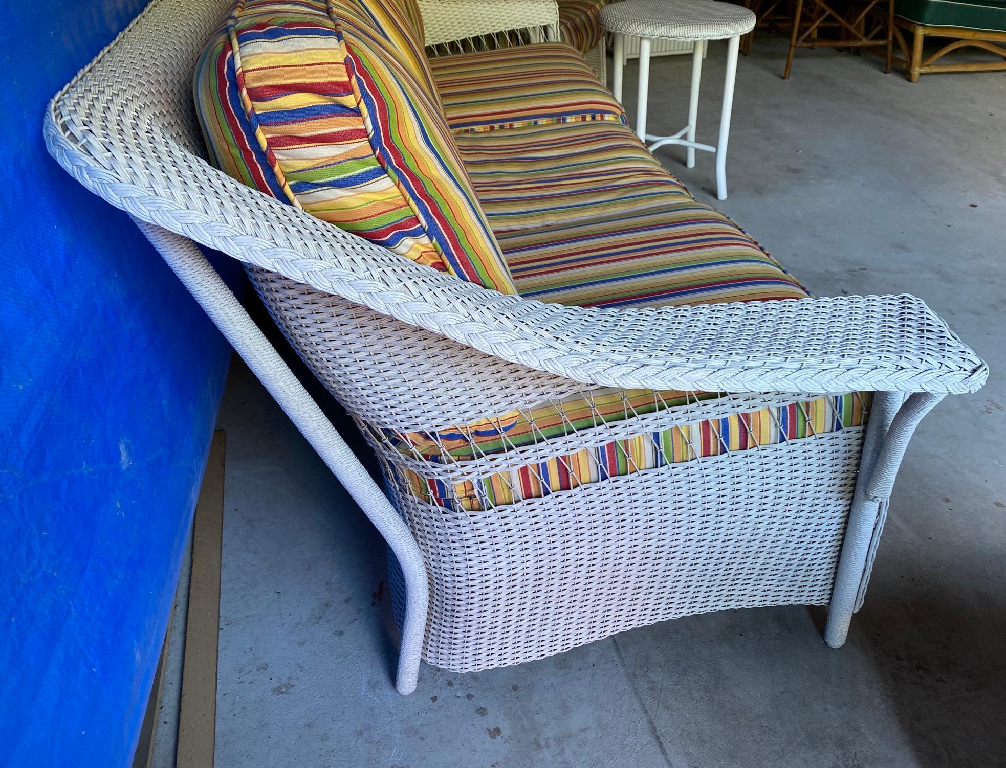 4 Piece Wicker Patio Seating Ensemble For Sale 2