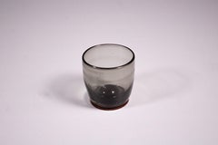 Contemporary Mexican Blown Glass, Glasses with Wood Coasters