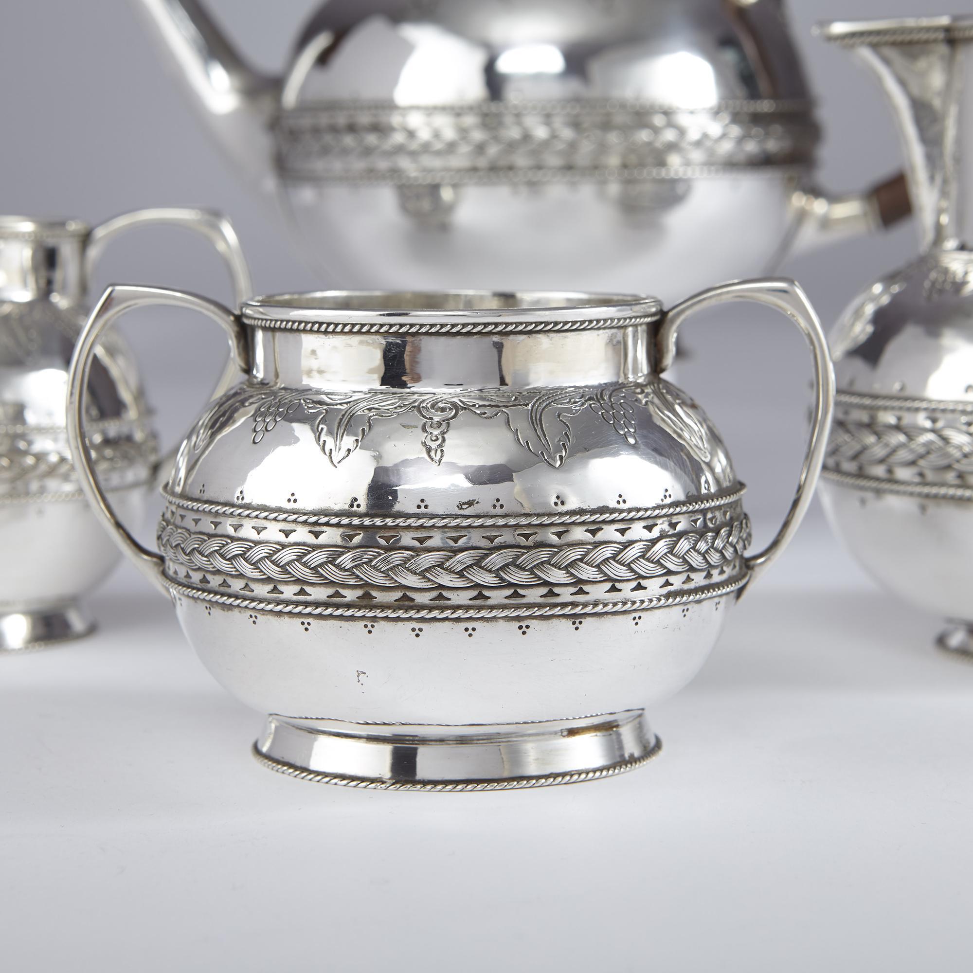 4-teiliges Tee- und Kaffeeservice aus Silber von Liberty im Zustand „Gut“ im Angebot in London, GB