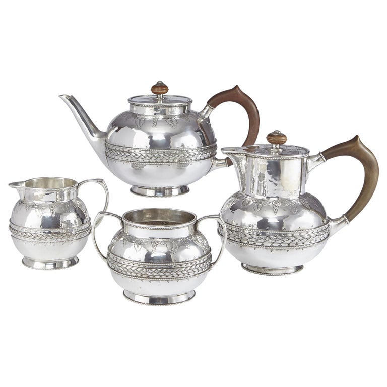 4Piece Silver Tea and Coffee Set by Liberty For Sale at 1stDibs