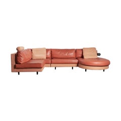 4-Piece "Sity" Sectional Sofa in Terracotta Leather by Citterio for B&B Italia