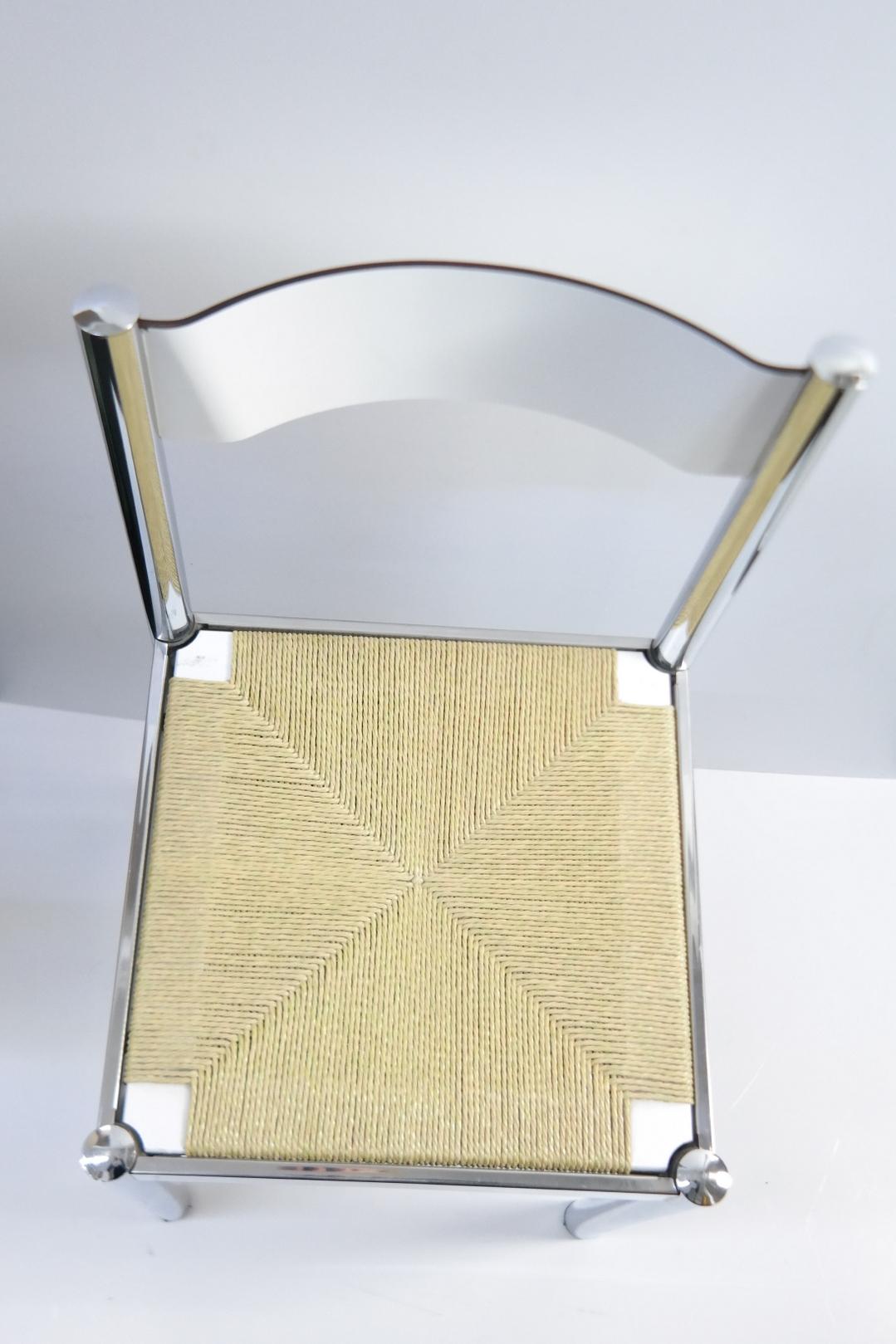 Chrome 4-Piece Suite Italian Modern Chairs, Formenti e Giovenzana, Italy, 1960s