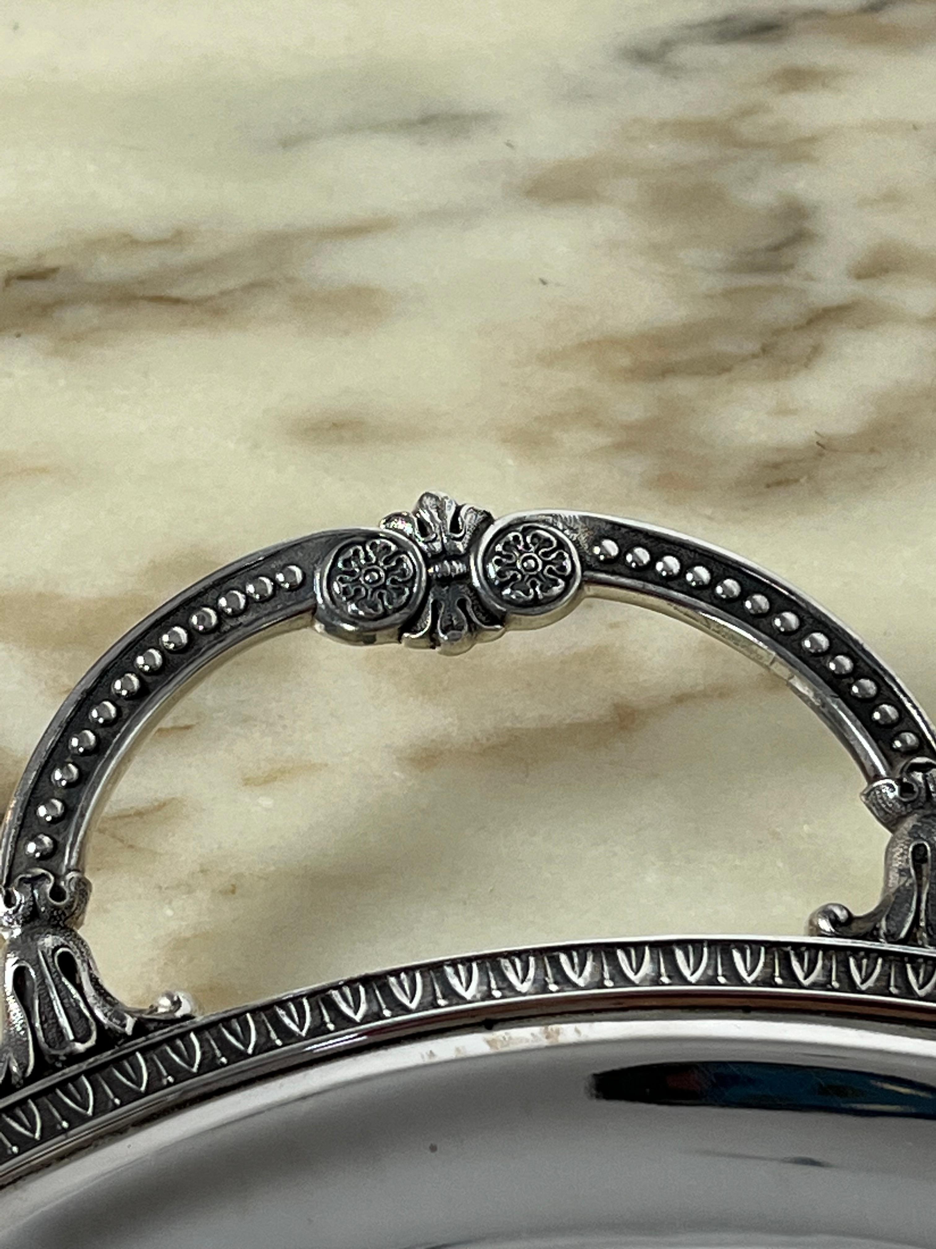 Fine XX secolo Servizio da tè e caffè a 4 pezzi più vassoio, stile impero, argento 800, Italia, 1980 in vendita