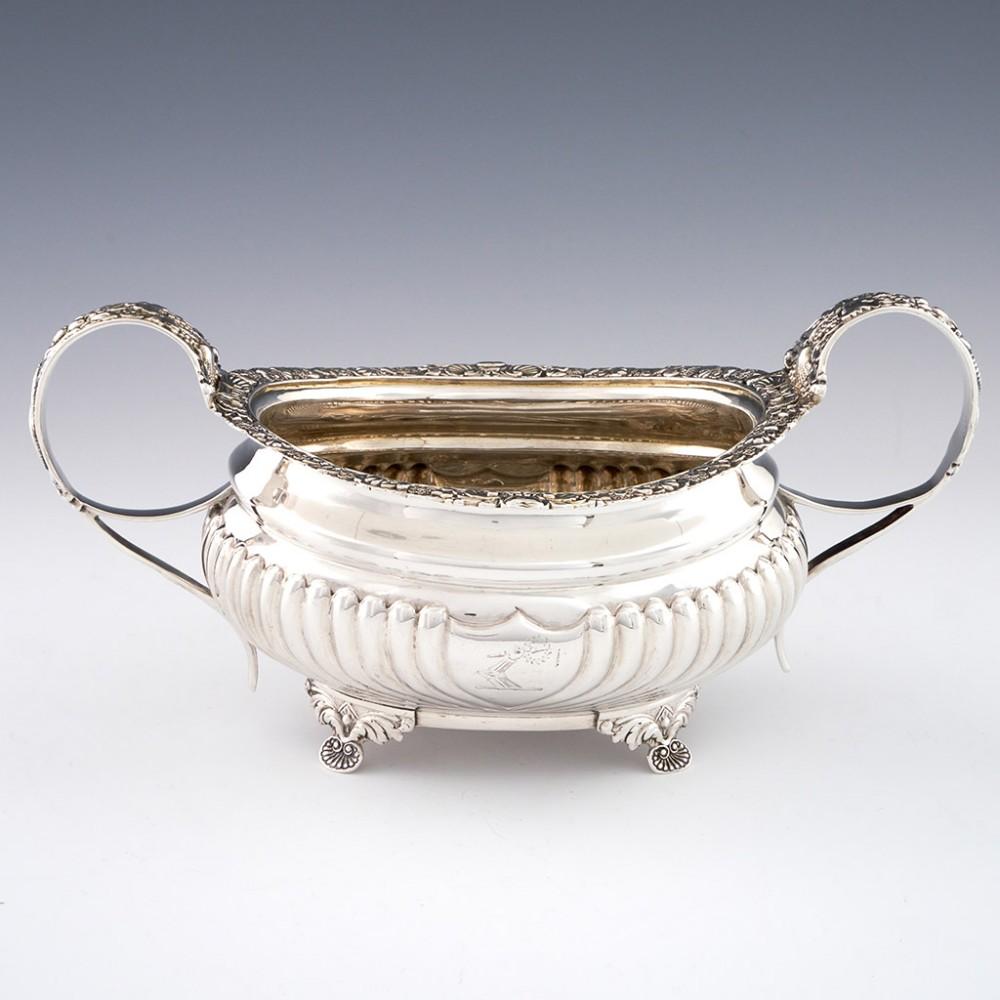 4 Piece Very Fine Regency Period Sterling Silver Tea Set London, 1818 For Sale 12