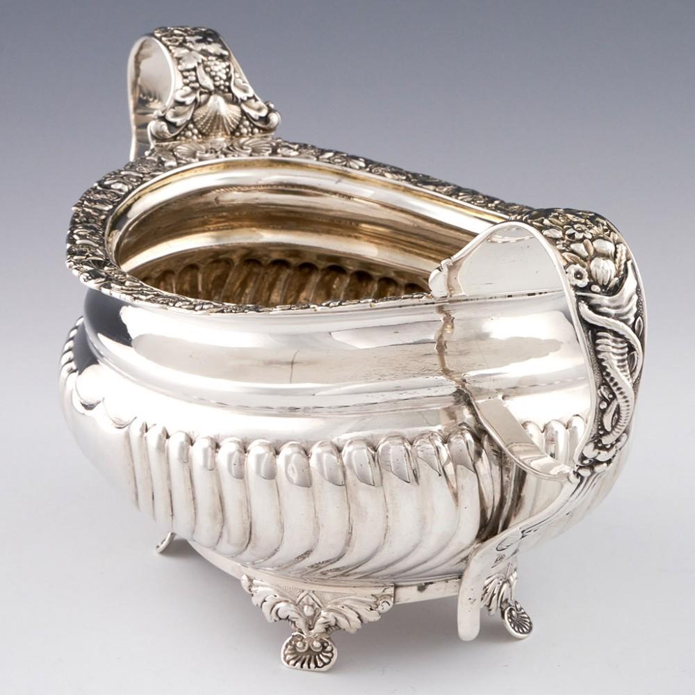 4 Piece Very Fine Regency Period Sterling Silver Tea Set London, 1818 For Sale 13