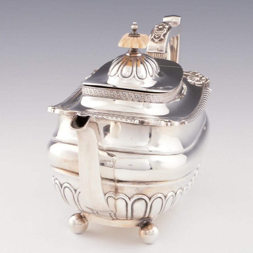 English 4 Piece Walker & Hall Sterling Silver Tea Set, 1920s For Sale