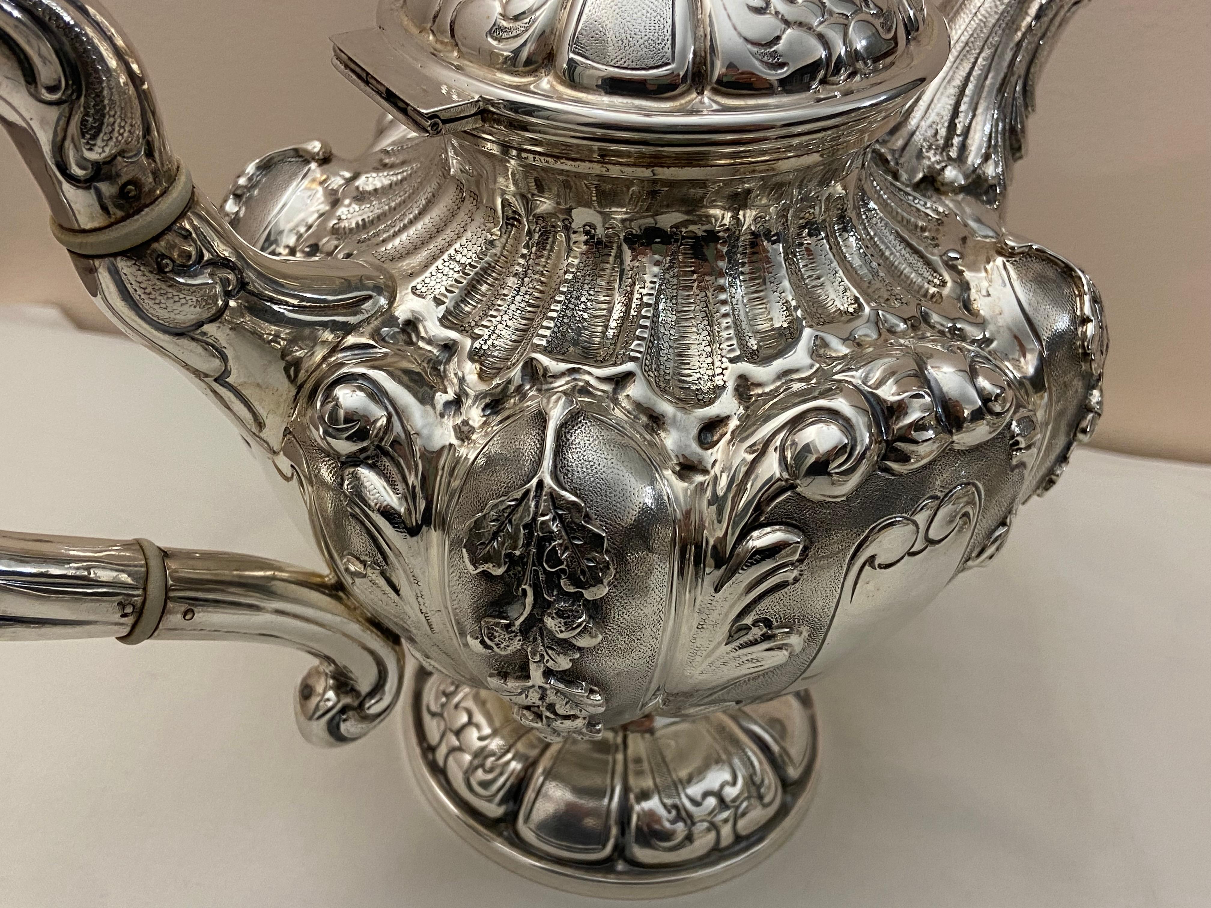 4 Pieces 800 Silver Service For Sale 5