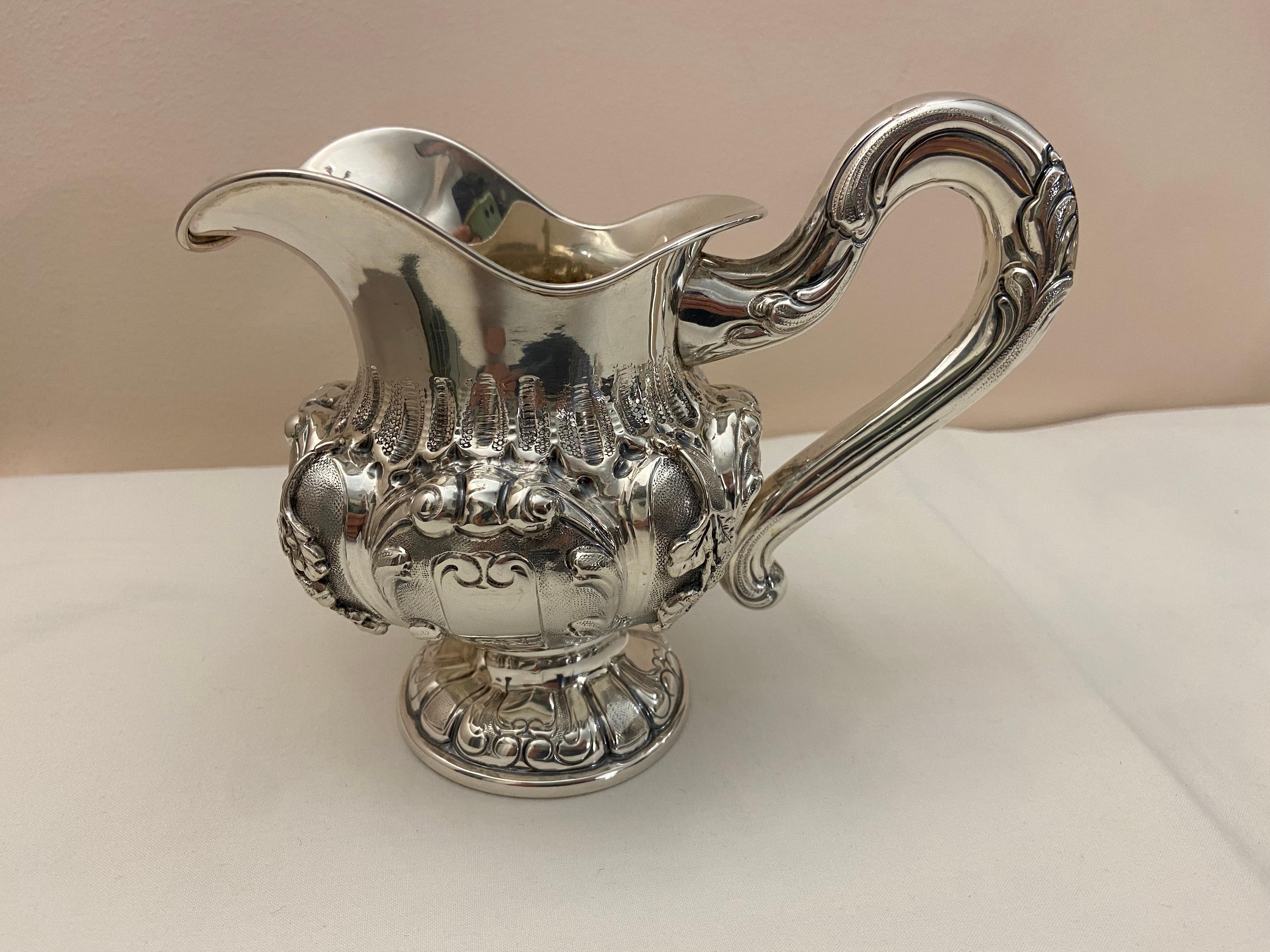 4 Pieces 800 Silver Service In Good Condition For Sale In Palermo, IT