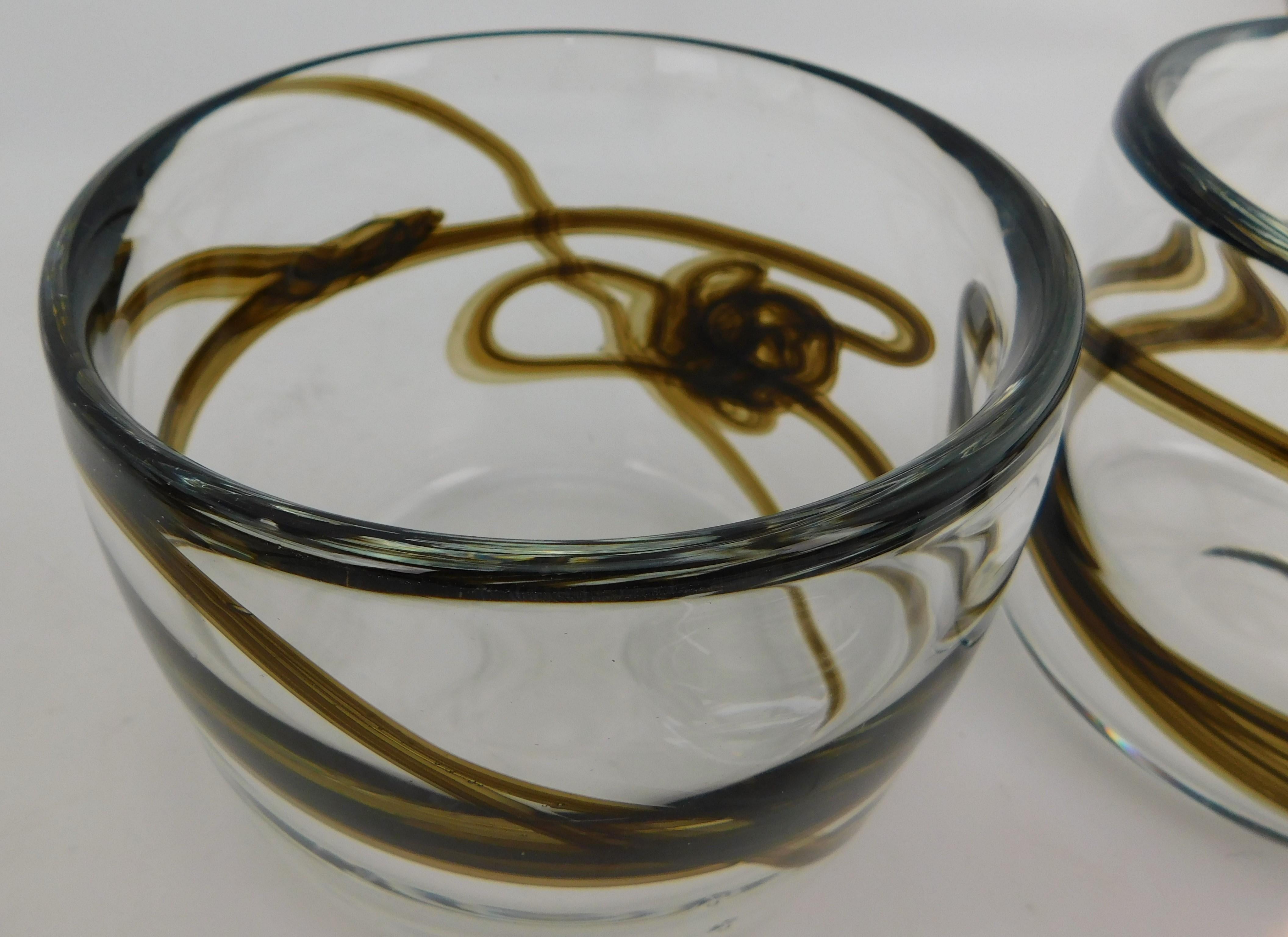 4 Pieces Verre d'Art Danois Holmegaard Signé Numéroté avec Livre en vente 7