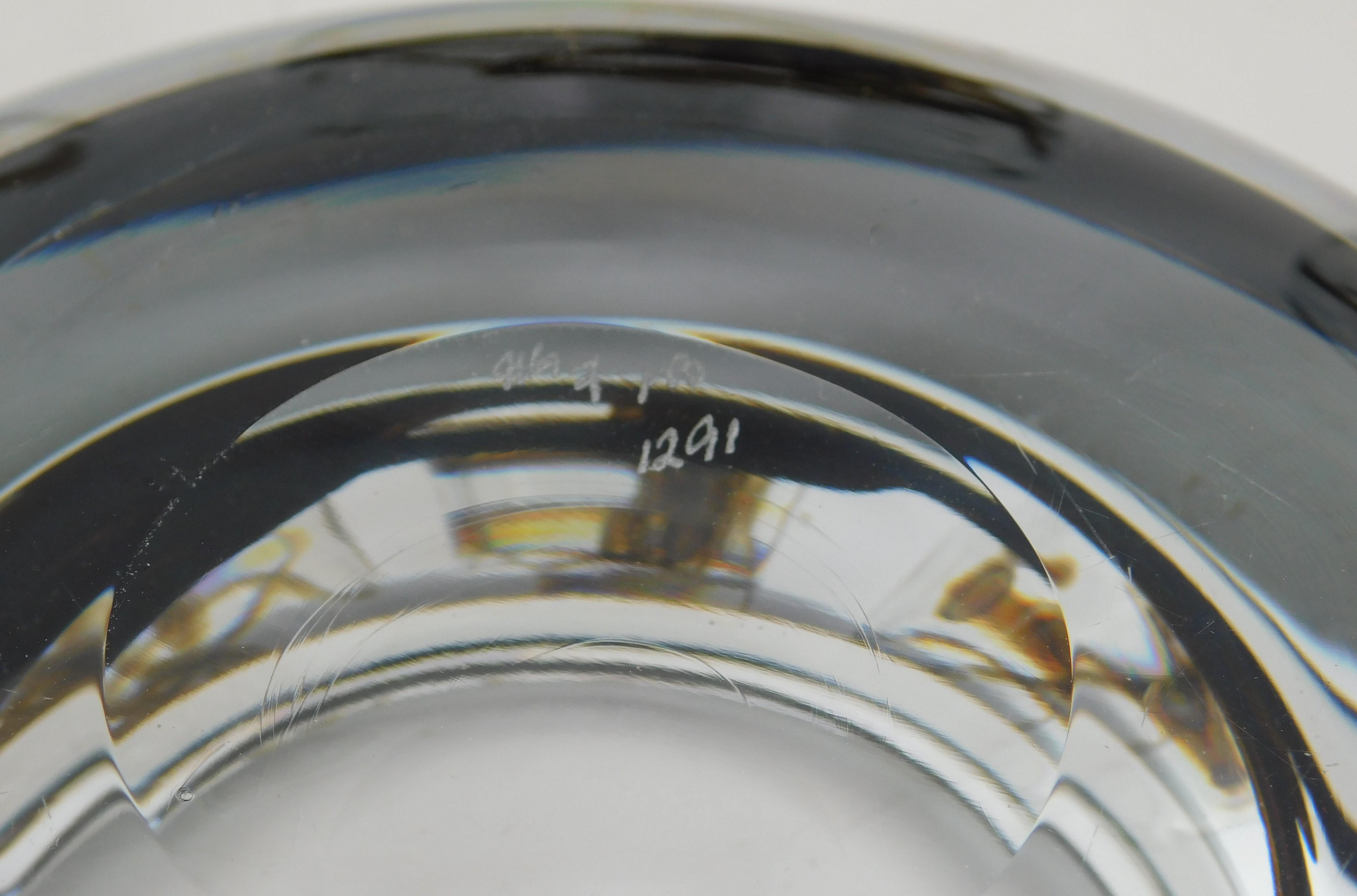 4 Pieces Verre d'Art Danois Holmegaard Signé Numéroté avec Livre en vente 1