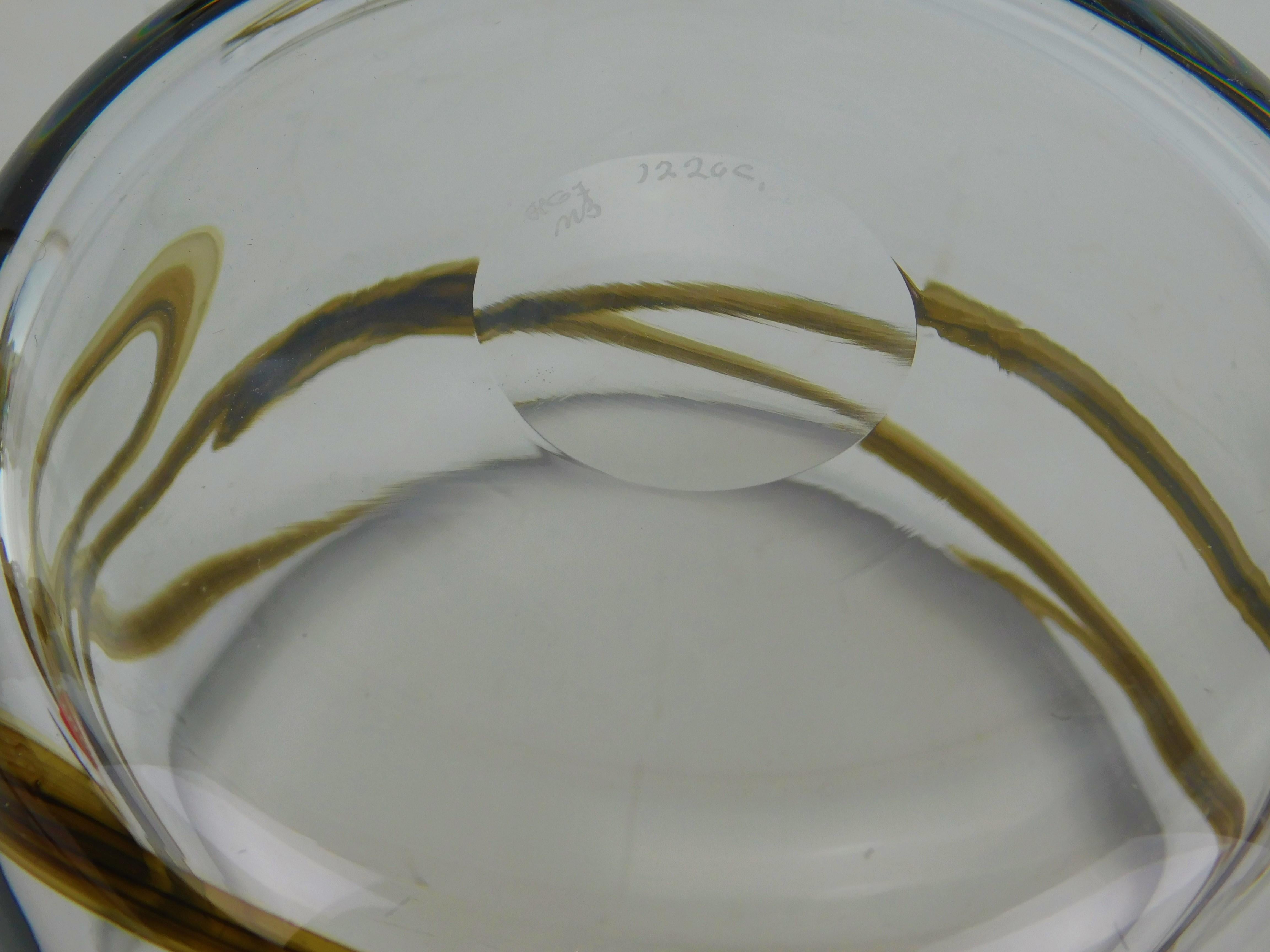 4 Pieces Verre d'Art Danois Holmegaard Signé Numéroté avec Livre en vente 3