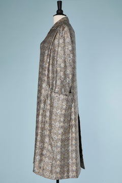 4 pieces ensemble in printed raw silk Jacques Fath Paris Circa 1950