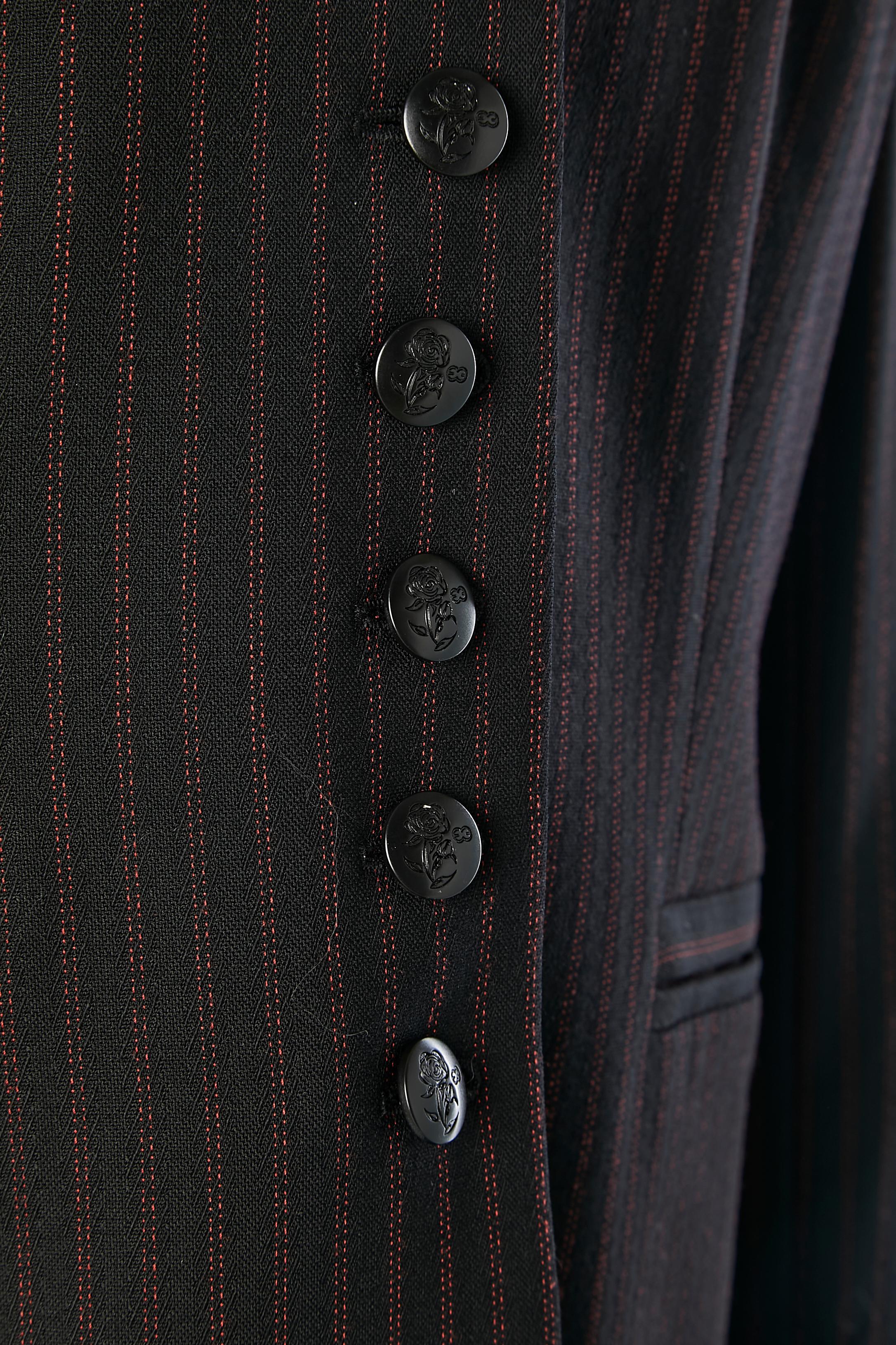 4 pieces ensemble ( jacket, bustier, trouser & skirt) in wool pinstripe Escada  In Excellent Condition For Sale In Saint-Ouen-Sur-Seine, FR