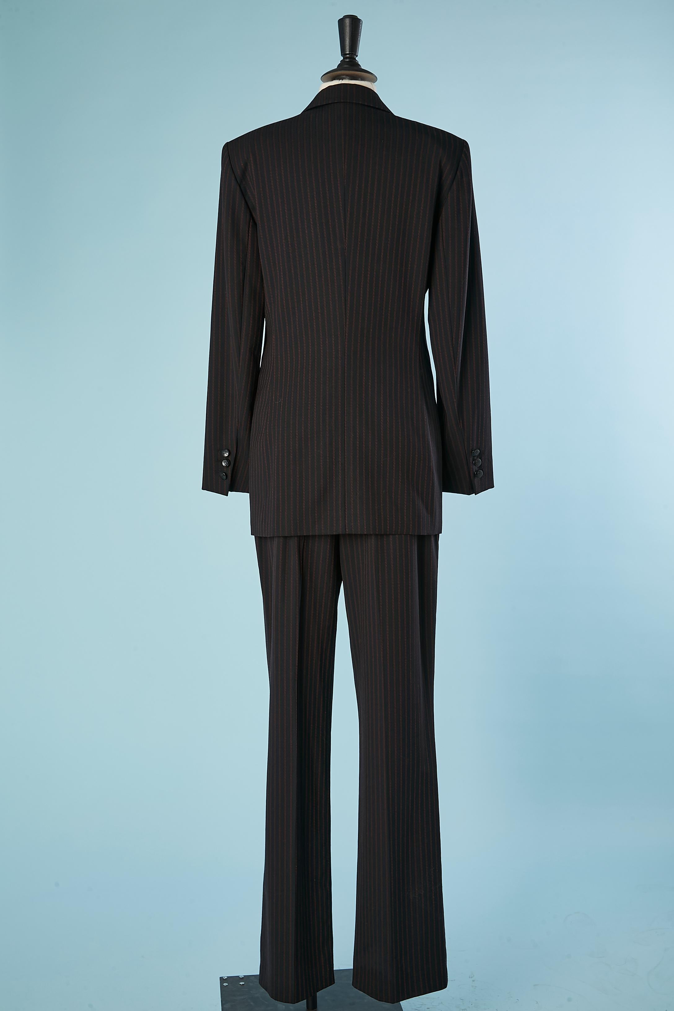 4 pieces ensemble ( jacket, bustier, trouser & skirt) in wool pinstripe Escada  For Sale 2