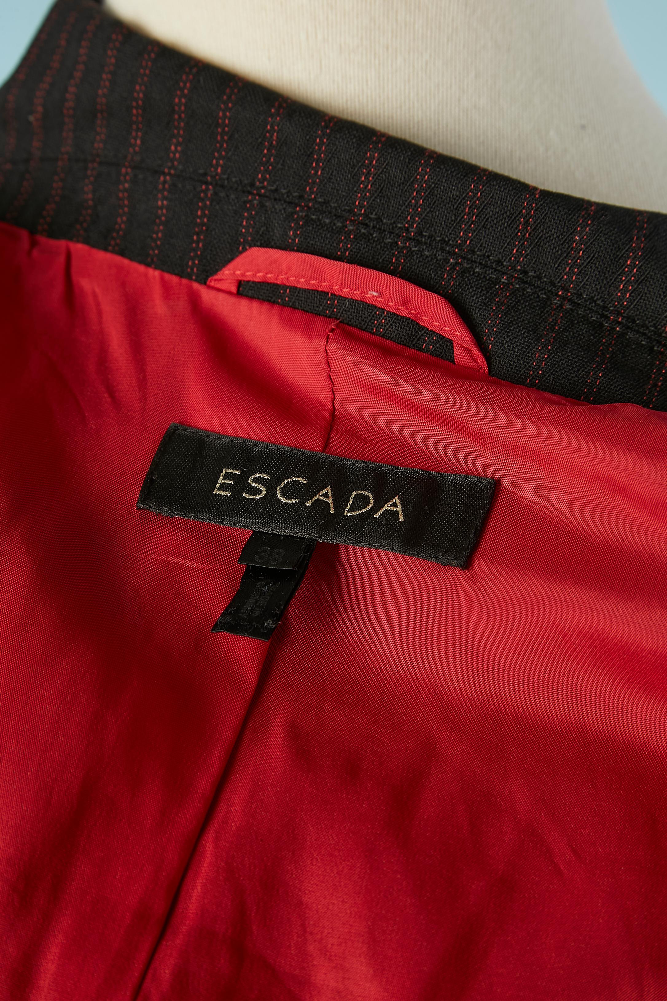 4 pieces ensemble ( jacket, bustier, trouser & skirt) in wool pinstripe Escada  For Sale 4