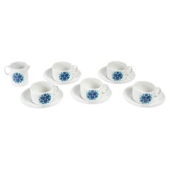 4 tasses et soucoupes en porcelaine des années 1960 par la Maison Thomas.