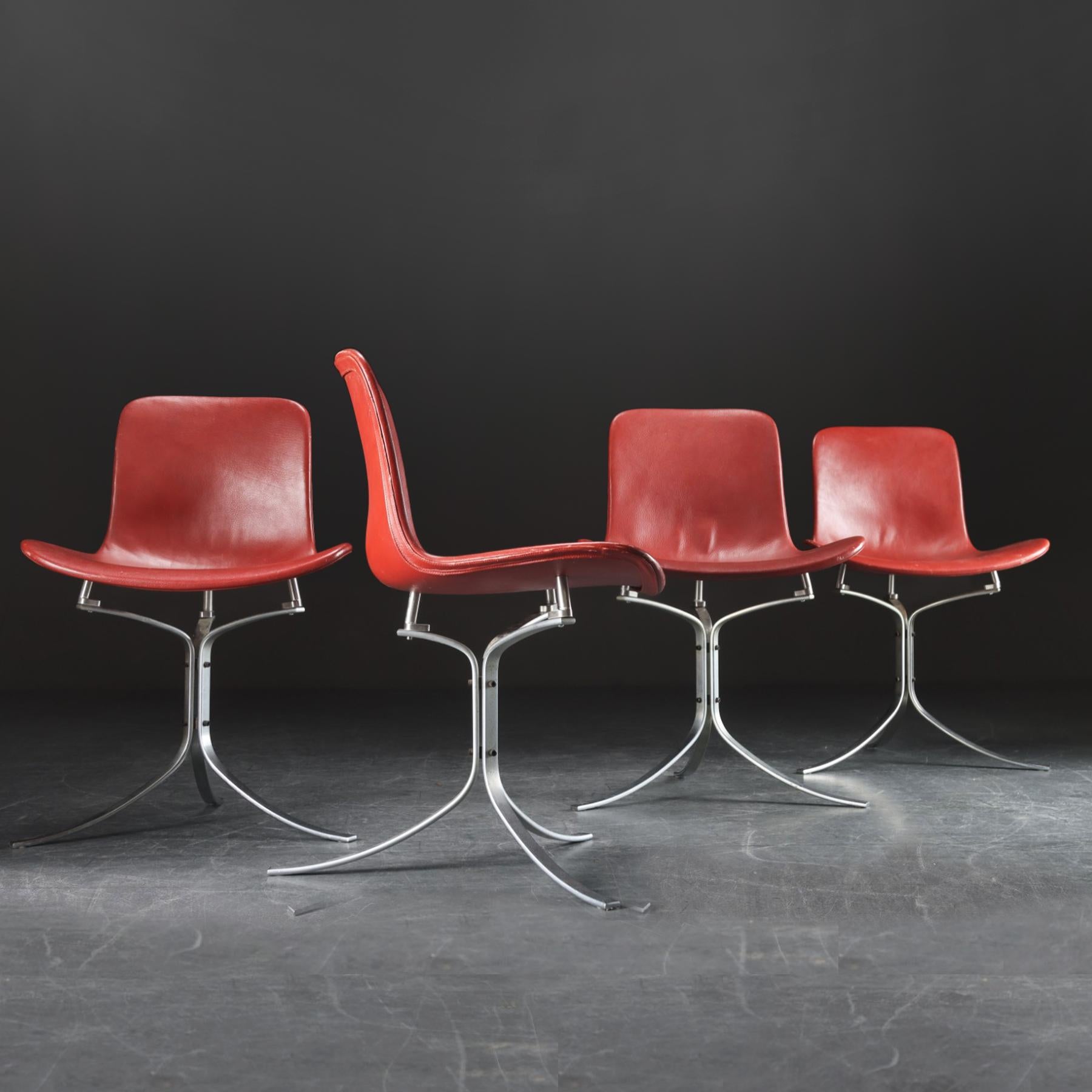 4 chaises Poul Kjaerholm PK9 E. Kold Christensen avec extensions de hauteur d'assise Bon état - En vente à Highclere, Newbury