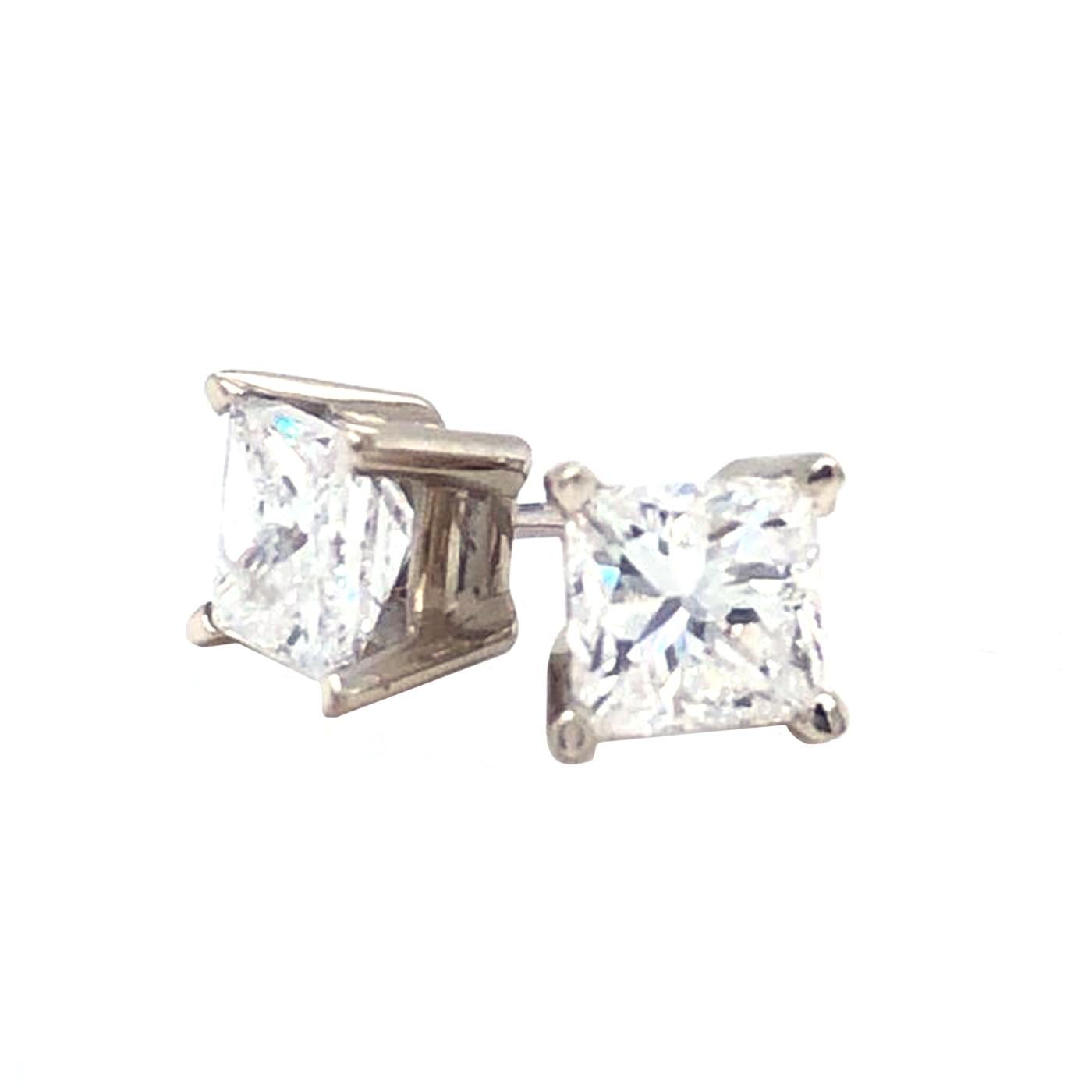 princess cut diamond earrings with screw backs
