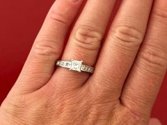 4 Prong Princess Cut Diamond Engagement Ring 14k White Gold