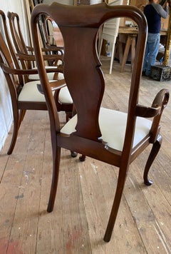 4 Queen Anne Style Dining Arm Chairs