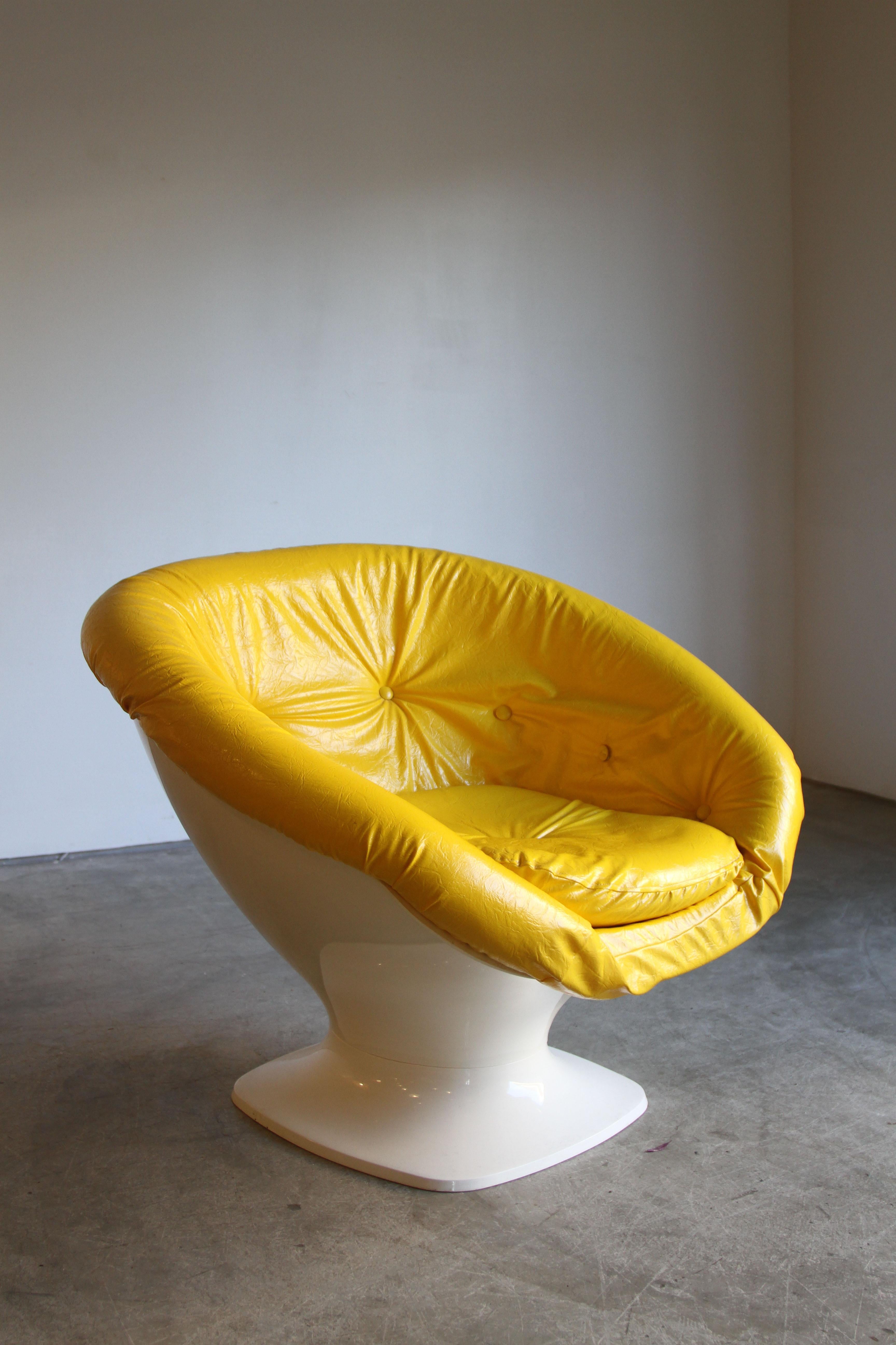 4 Raphaël Raffel French Mid-Century Modern Fiberglass Space Age Club ...