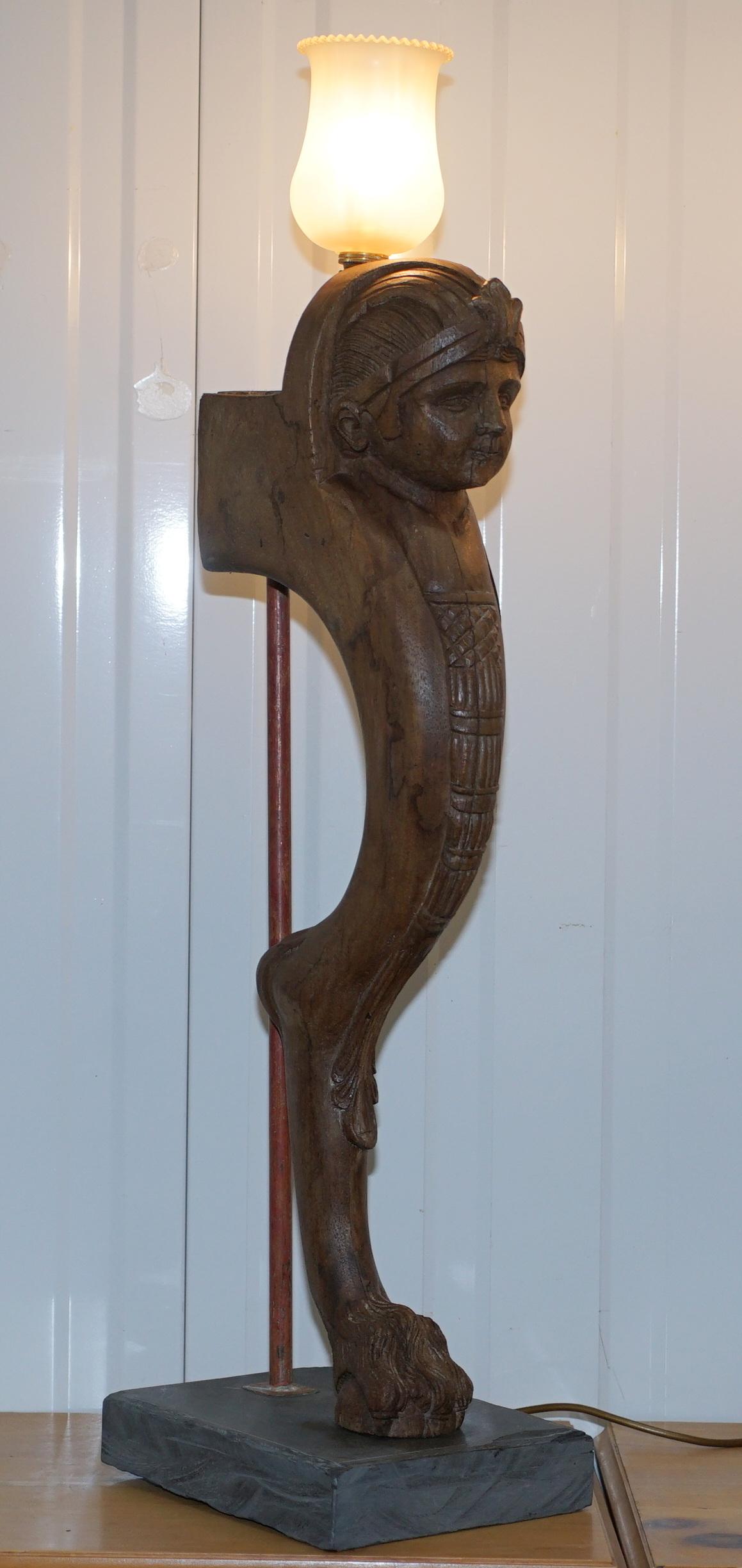 4 Rare French Neoclassical 1820 Louis xviii Monopodae Lamps Lion Hairy Paw Feet For Sale 5