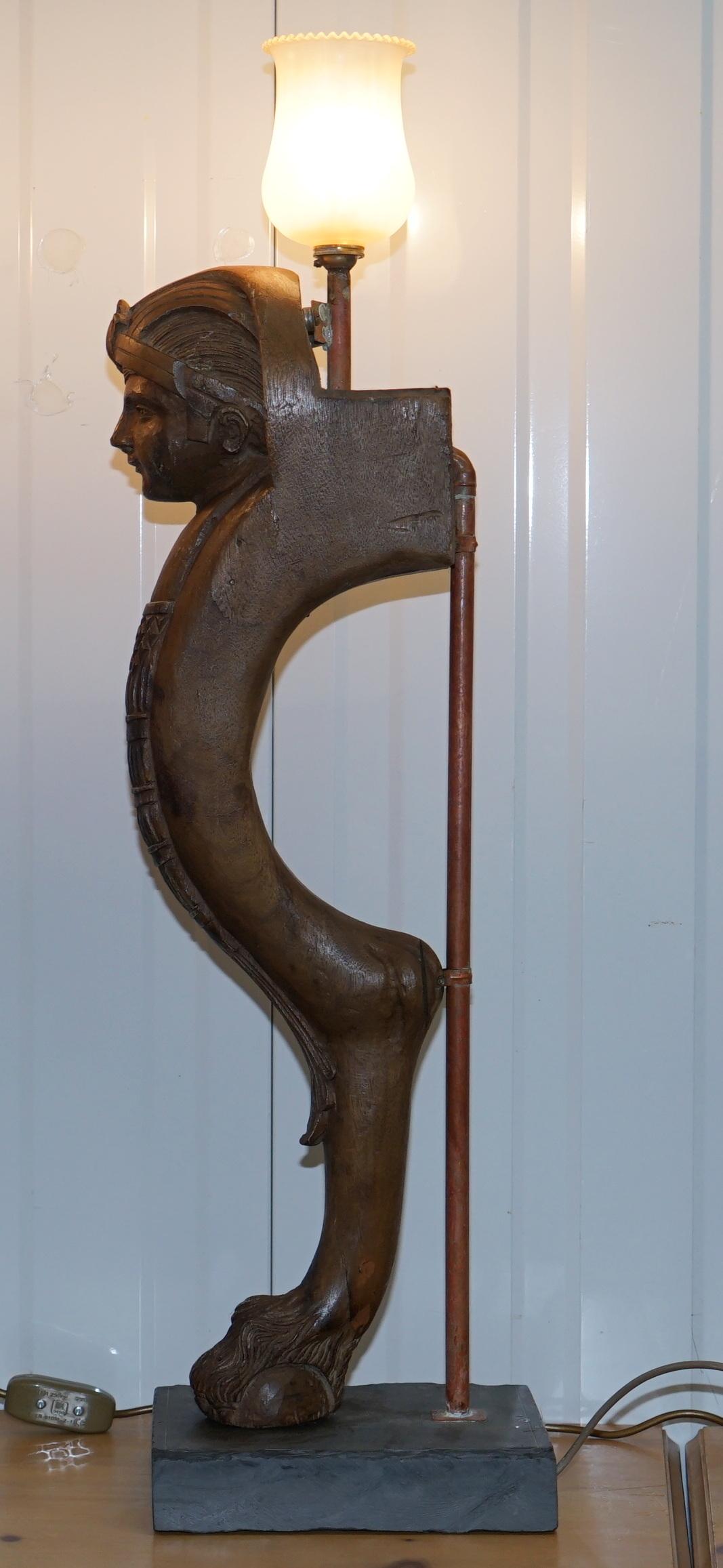 4 Rare French Neoclassical 1820 Louis xviii Monopodae Lamps Lion Hairy Paw Feet In Fair Condition For Sale In West Sussex, Pulborough