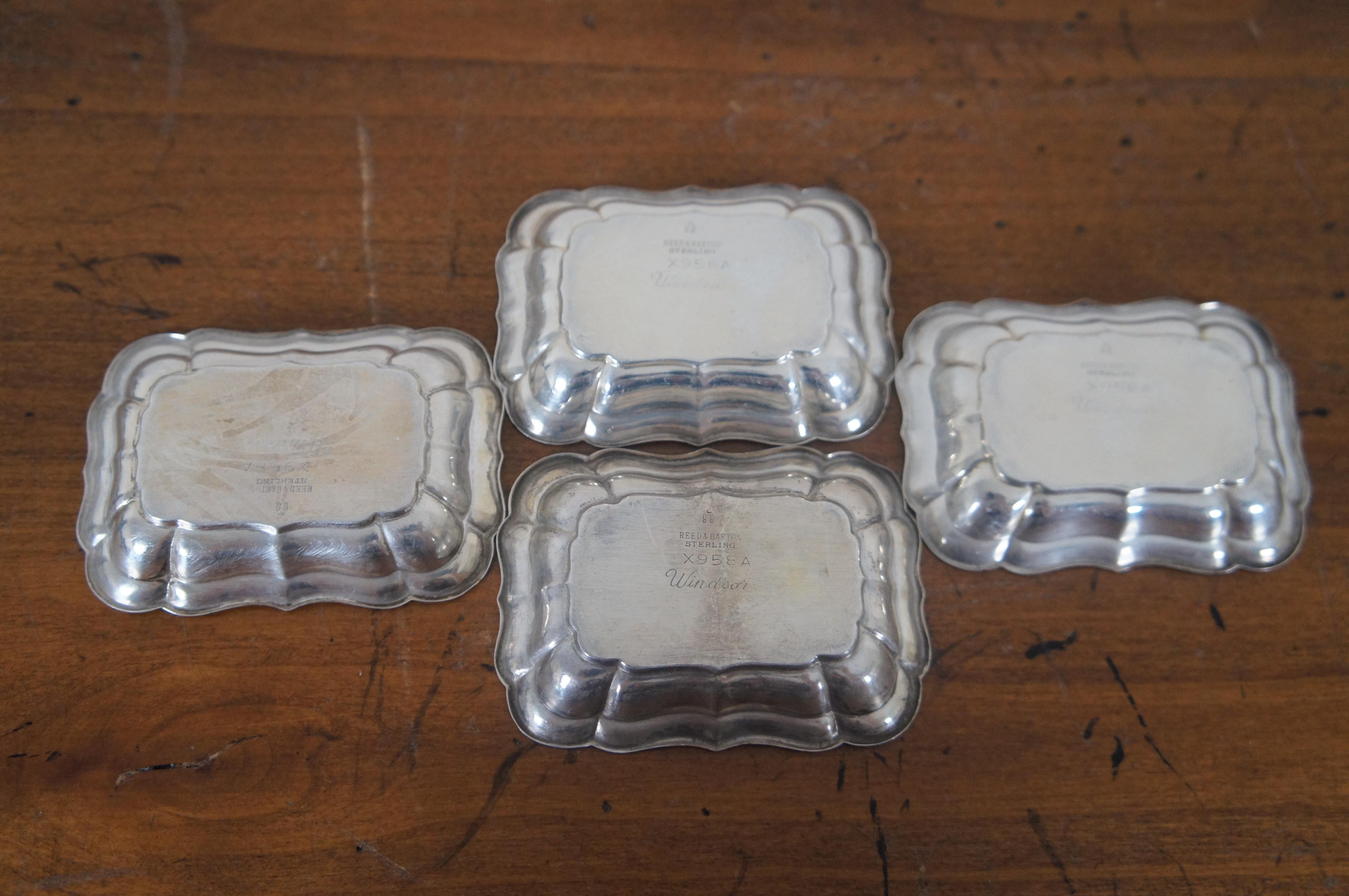 4 Reed & Barton X958A Windsor Scalloped Sterling Silver Dishes 76g 3