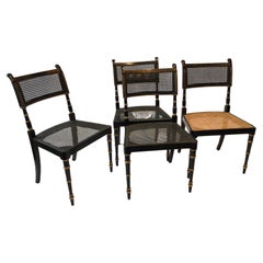 4 Regency Style Caned Baker Chairs